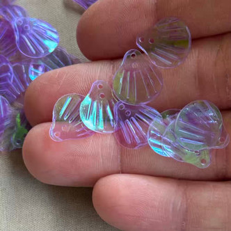 14x12mm Mermaid Scale Fish Fin Sequins Acrylic Iridescent Violet Per Pkg