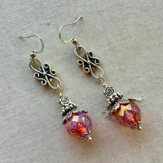 Elegancy Drop Earrings Czech Glass Artisan Made in the USA Per Pair