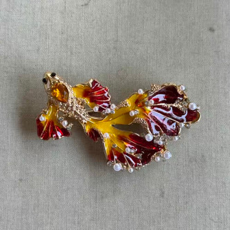 2.5 Inch Fancy Goldfish Brooch Pin Rhinestone Per Pc