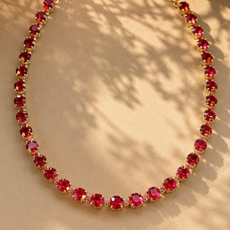 Imperial Fire Necklace Crystal Riviere Cup Chain Red Hamilton Gold Artisan Made Per Pc