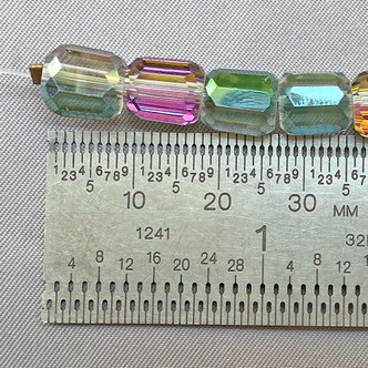 Crystal Aurora Faceted Barrel 9x8mm Chinese Crystal Glass Beads Per Strand
