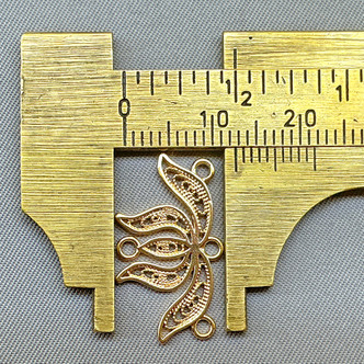 Lotus Flower 4 Loop Chandelier Links 13x22mm Gold Plated Alloy Q4 Per Pkg