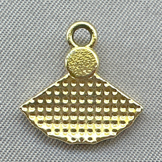 Crystal Rhinestone Hand Fan Charms 15mm Gold Plated Alloy Q6 Per Pkg