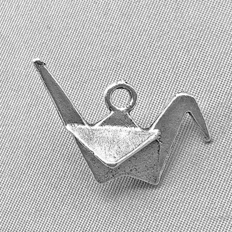 Folded Paper Crane Charms 18x25mm Antique Silver Plated Alloy Q6 Per Pkg