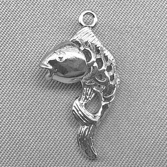 Filigree Koi Fish Charms 23x12mm Antique Silver Plated Alloy Q4 Per Pkg
