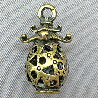 Tibetan Style Lantern Charms 24x14mm Antique Brass Plated Alloy Q4 Per Pkg