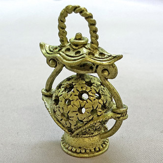 Tibetan Style Lantern Pendants 44x28mm Brass Plated Alloy Q1 Per Pkg