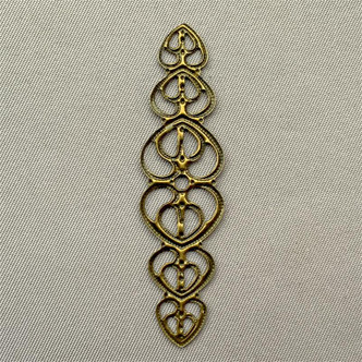 Ornate Heart Filigree Oval 48x14mm Antique Brass Plated Alloy Q20 per Pkg