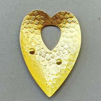 Black Flower Cloisonne Enamel Concave Heart Pendants 38x28mm Gold Plated Alloy Q2 Per Pkg