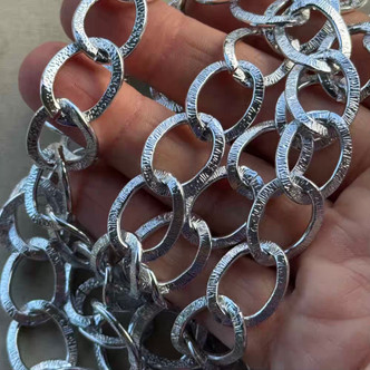 20x15mm Aluminum Curb Chain Textured Per Foot