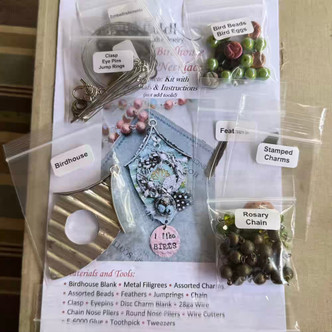 Patina Birdhouse Collage Necklace DIY Jewelry Kit Per Kit