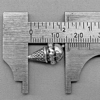 Ice Cream Cone Charms 16x8mm Antique Silver Plated Alloy Q6 Per Pkg