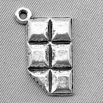 Chocolate Bar Charms 20x10mm Antique Silver Plated Alloy Q6 Per Pkg