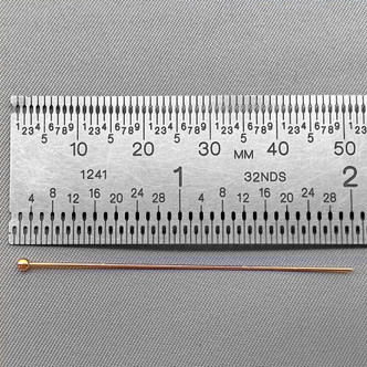 Ball Headpins 2 Inch 22 Gauge 2mm Ball Solid Copper Q30 Per Pkg