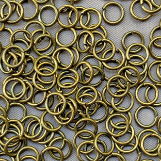 Round Open 6mm Jump Rings 18 Gauge Antique Brass Plated Alloy Q250 Per Pkg