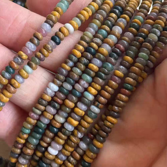 4x2mm Ocean Jasper Matte Rondelle Beads Semi Precious Stones Per Strand