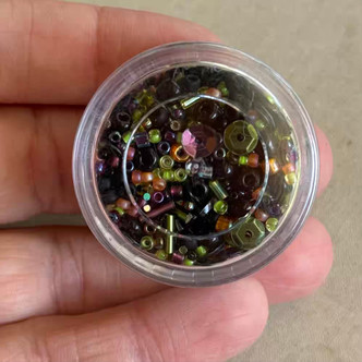 Masquerade Seed Bead Mix Jar Multi Sizes Shapes Sequins 1oz