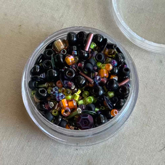 Masquerade Seed Bead Mix Jar Multi Sizes Shapes Sequins 1oz