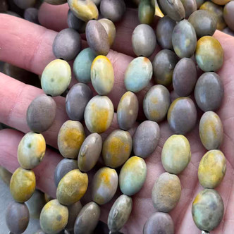 14x10mm Dyed Magnesite Oval Vintage Goldenrod Mix Semi Precious Stone Beads Per Strand