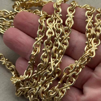 Infinity Dotted Decorative Chain Satin Hamilton Gold Plated Per Ft