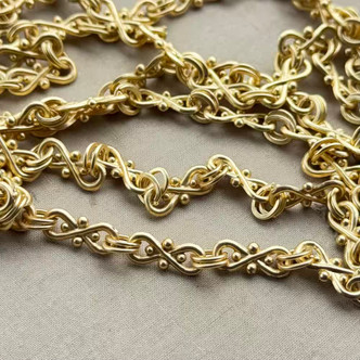 Infinity Dotted Decorative Chain Satin Hamilton Gold Plated Per Ft