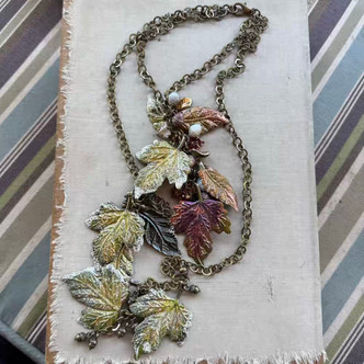 I Am An Autumn Necklace Leaf Brass Chain Artisan Made Per Pc