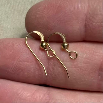 18mm French Hook Ball Flat Earwires 22ga 14kt Gold Filled Per Pair
