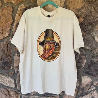 Tom the Turkey Thanksgiving Graphic Tee Rhinestone Top Sugar Stitch
