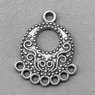 Boho 8 Loop Links 25x20mm Antique Silver Plated Alloy Q6 Per Pkg
