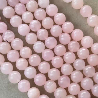 12mm Mutton Jade Pink Smooth Round Semi Precious Stone Beads Per Strand