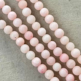 6mm Dyed Jade Matte Pink Round Ball Semi Precious Stone Beads Per Strand