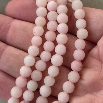 6mm Dyed Jade Matte Pink Round Ball Semi Precious Stone Beads Per Strand