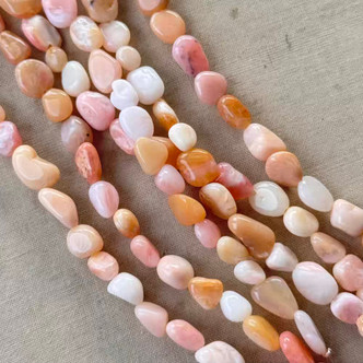 8-5mm Pink Australian Opal Smooth Nuggets Semi Precious Stone Beads Per Strand
