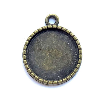 Eiffel Tower Round Cabochon Memory Tray Charms 26x21mm Antique Brass Plated Alloy Q10 Per Pkg