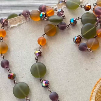 Autumn Flower Heart Necklace Artisan Made in the USA Per Pc