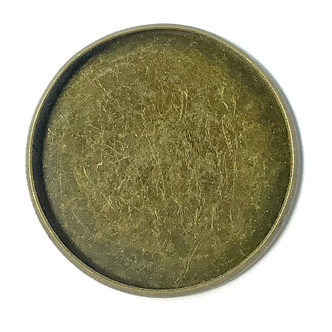 Smooth Round Glue On Cabochon Memory Trays 27mm Antique Brass Plated Copper Q5 Per Pkg
