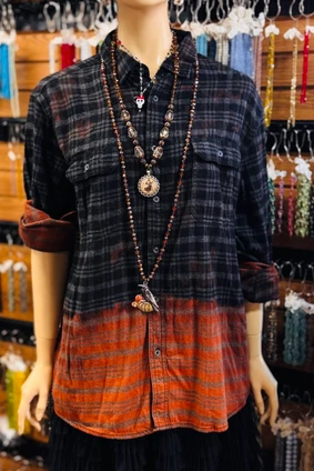 Dancing Skeletons Plaid Flannel Halloween Distressed Bleached Button Down Top The Whiskey Wrangler
