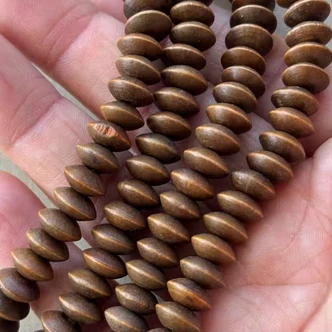 10x5mm Wood Saucer Beads Antique Brown Q40 Per Strand