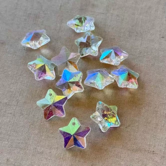 13x7mm Star Stars Glass Prism Charms Crystal AB Q12 Per Pkg
