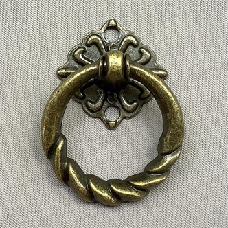 15x30mm Door Knob Drawer Pull Pendant 2 Holes Antique Brass Plated Alloy Q3 Per Pkg