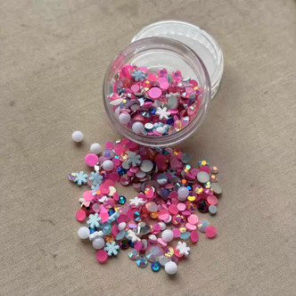Sugarplum Christmas Rhinestone Mix Jar Snowflakes Collage 1oz