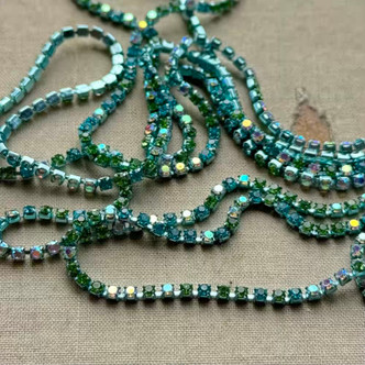 2mm Spring Pastel Mix Rhinestone Cup Chain Chain Enamel Plated Q1 Foot