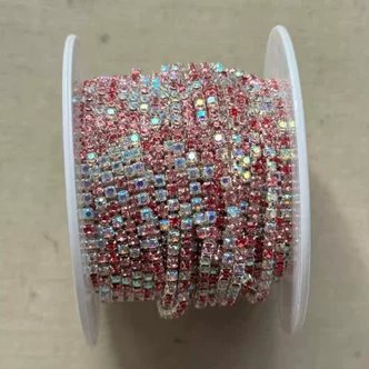 2mm Rose Mix Rhinestone Cup Chain Chain Plated Q1 Foot