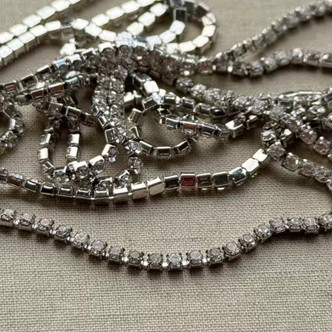2mm Clear Rhinestone Cup Chain Chain Plated Q1 Foot