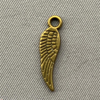 Angel Wing Charms 18x9mm Antique Brass Plated Q30 per Pkg