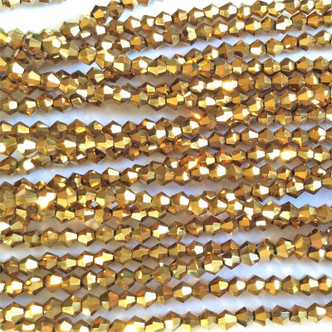 Aurum 3mm Faceted Bicone Chinese Crystal Glass Beads Per Strand