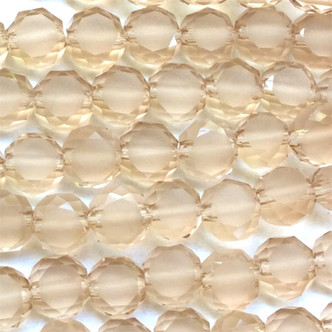 Crystal Burlap 6mm Frosted Faceted Coin Chinese Crystal Glass Beads - per strand