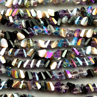 Purple Magic Mix 6x3mm Faceted Chip Chinese Crystal Glass Beads Per Strand