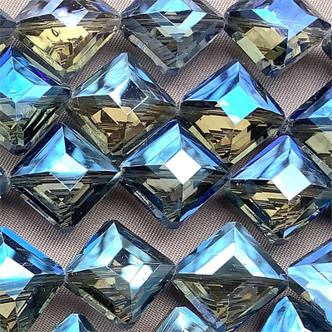 Bermuda Blue 16mm Faceted Diamond Chinese Crystal Glass Beads per Strand