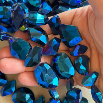 Destash Metallic Blue Purple Hematite Mixed Designer Chinese Crystal Glass Beads Q3 Strands per Pkg